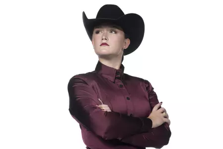 COLLEGE STATION, TX - August 25, 2021 - Evelyn Beesaw of the Texas A&M Aggies during Texas A&M Equestrian Team Photo Day at The Studio in Kyle Field in College Station, TX. Photo By Aiden Shertzer/Texas A&M Athletics