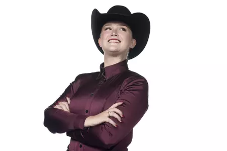COLLEGE STATION, TX - August 25, 2021 - Evelyn Beesaw of the Texas A&M Aggies during Texas A&M Equestrian Team Photo Day at The Studio in Kyle Field in College Station, TX. Photo By Aiden Shertzer/Texas A&M Athletics