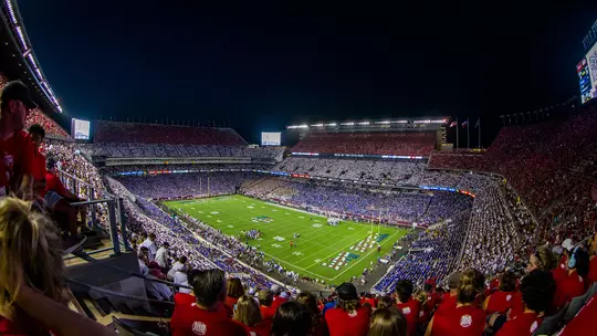 Kyle Field decked out in red, white and blue