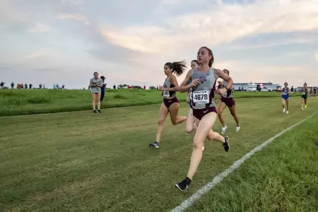 COLLEGE STATION, TX - September 01, 2021 - Abbey Santoro and Julia Black during the Cross Country Meet in College Station, TX. Photo By Craig Bisacre/Texas A&M Athletics