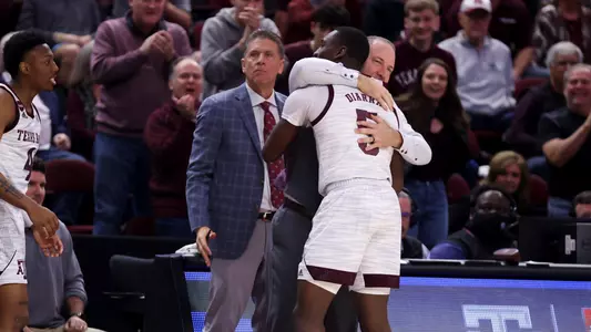 COLLEGE STATION, TX - January 08, 2022 - during the game between the Arkansas Razorbacks and the Texas A&M Aggies at Reed Arena in College Station, TX. Photo By Craig Bisacre/Texas A&M Athletics