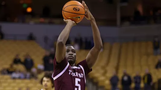 COLUMBIA, MO - January 15, 2022 - Guard Hassan Diarra #5 of the Texas A&M Aggies during the game between the Missouri Tigers and the Texas A&M Aggies at Mizzou Arena in Columbia, MO. Photo By Craig Bisacre