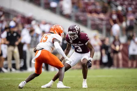 COLLEGE STATION, TX - September 03, 2022 - Defensive back Smoke Bouie #3 of the Texas A&M Aggies during the Football game between the Sam Houston St. Bearcats and the Texas A&M Aggies at Kyle Field in College Station, TX. Photo By Craig Bisacre/Texas A&M Athletics