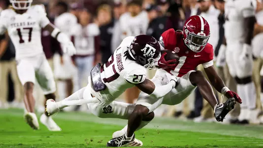 TUSCALOOSA, AL - October 08, 2022 - during the game between the Alabama Crimson Tide and the Texas A&M Aggies at Bryant-Denny Stadium in Tuscaloosa, AL. Photo By Craig Bisacre/Texas A&M Athletics