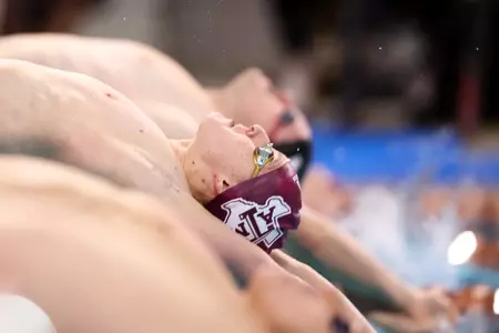 AUSTIN, TX - October 21, 2022 - During the meet between the Texas Longhorns, Indiana Hoosiers and the Texas A&M Aggies at Lee and Joe Jamail Texas Swimming Center in Austin, TX. Photo By Ethan Mito