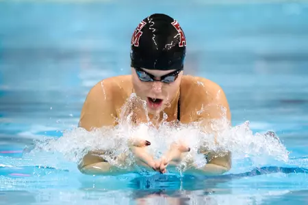 AUSTIN, TX - October 21, 2022 - During the meet between the Texas Longhorns, Indiana Hoosiers and the Texas A&M Aggies at Lee and Joe Jamail Texas Swimming Center in Austin, TX. Photo By Ethan Mito