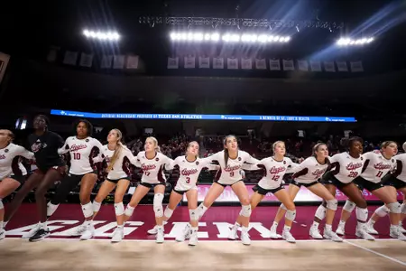 COLLEGE STATION, TX - October 23, 2022 - Texas A&M Aggies Volleyball Team during the Volleyball game between the Kentucky Wildcats and the Texas A&M Aggies at Reed Arena in College Station, TX. Photo By Aiden Shertzer/Texas A&M Athletics