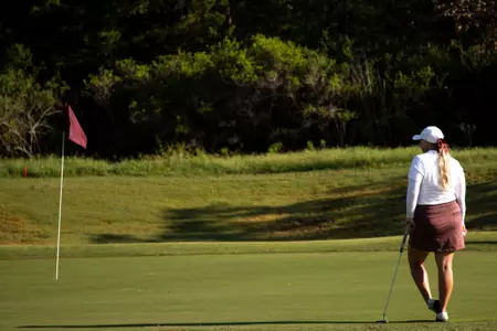 COLLEGE STATION, TX - September 21, 2022 - Hailee Cooper of the Texas A&M Aggies during the ?MO?morial Invitational golf tournament at Traditions Club in College Station, TX. Photo By Ethan Mito/Texas A&M Athletics
