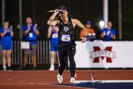 OXFORD, MS - May 12, 2022 - Nickolas Mirabelli during Day 1 of the SEC Outdoor Track and Field Championships in Oxford, Mississippi. Photo By Aiden Shertzer/Texas A&M Athletics