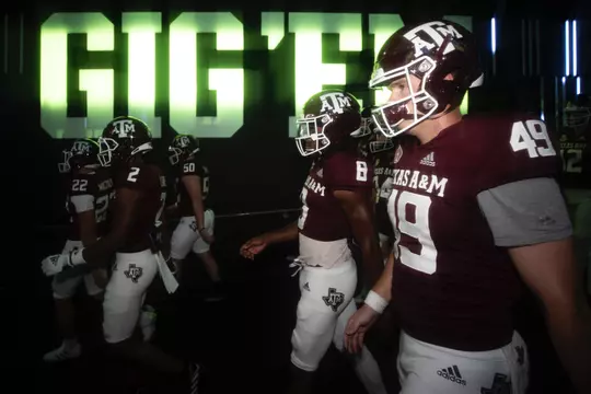 COLLEGE STATION, TX - September 10, 2022 - Deep snapper Connor Able #49 of the Texas A&M Aggies during the game between the Appalachian State Mountaineers and the Texas A&M Aggies at Kyle Field in College Station, TX. Photo By Brendall O'Banon/Texas A&M Athletics