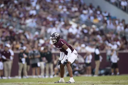 COLLEGE STATION, TX - September 10, 2022 - Defensive back Bryce Anderson #1 of the Texas A&M Aggies during the game between the Appalachian State Mountaineers and the Texas A&M Aggies at Kyle Field in College Station, TX. Photo By Brendall O'Banon/Texas A&M Athletics