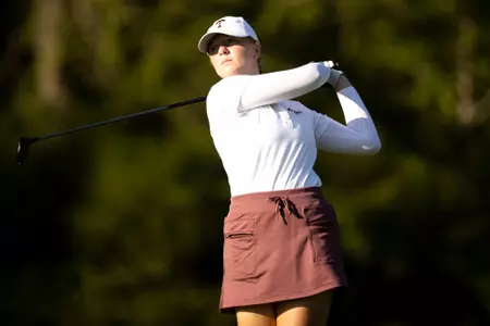 COLLEGE STATION, TX - September 21, 2022 - Adela Cernousek of the Texas A&M Aggies during the ?MO?morial Invitational golf tournament at Traditions Club in College Station, TX. Photo By Ethan Mito/Texas A&M Athletics