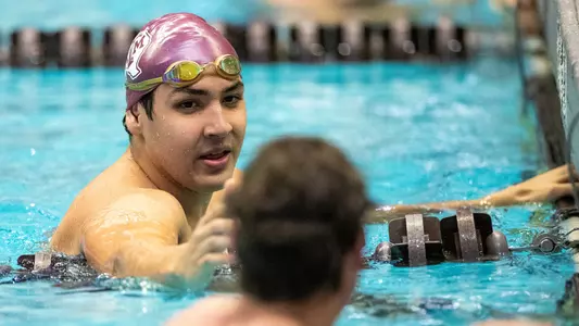 COLLEGE STATION, TX - January 28, 2022 - during the game between the SMU Mustangs and the Texas A&M Aggies at Rec Center Natatorium in College Station, TX. Photo By Kate Luffman/Texas A&M Athletics