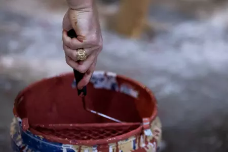 COLLEGE STATION, TX - February 23, 2022 - Aggie Ring during Habitat For Humanity Event in Bryan, College Station, TX. Photo By Kate Luffman/Texas A&M Athletics