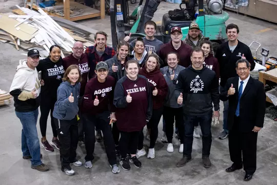 COLLEGE STATION, TX - February 23, 2022 - Athletics Department during Habitat For Humanity Event in Bryan, College Station, TX. Photo By Kate Luffman/Texas A&M Athletics