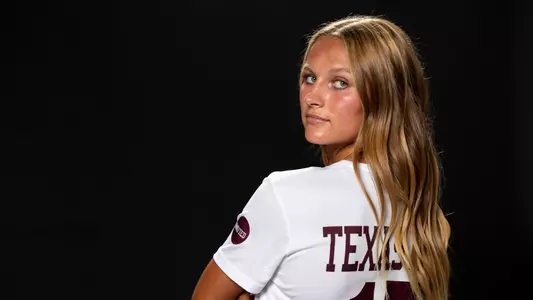COLLEGE STATION, TX - July 22, 2022 - Forward Laney Carroll #15 of the Texas A&M Aggies during Soccer Photo Day in College Station, TX. Photo By Aiden Shertzer/Texas A&M Athletics