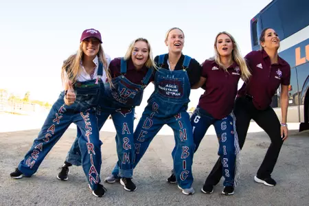 FRESNO, CA - September 30, 2022 - The Texas A&M Equestrian Team during the game between the Fresno State Bulldogs and the Texas A&M Aggies in Fresno, CA. Photo By Rachel Mahan