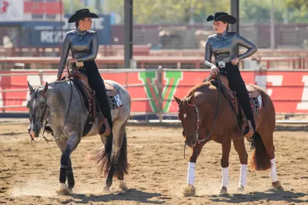 FRESNO, CA - September 30, 2022 - Cori Cansdale and Claire Beesaw of the Texas A&M Aggies during the game between the Fresno State Bulldogs and the Texas A&M Aggies in Fresno, CA. Photo By Rachel Mahan