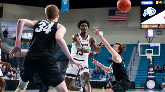 CONWAY, SC - November 18, 2022 - Forward Solomon Washington #13 of the Texas A&M Aggies during the game between the Colorado Buffaloes and the Texas A&M Aggies at HTC Center in Conway, SC. Photo By Craig Bisacre