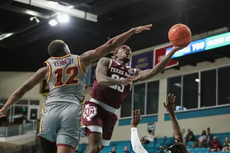 CONWAY, SC - November 20, 2022 - Guard Tyrece Radford #23 of the Texas A&M Aggies during the Men's Basketball game between the Loyola Ramblers and the Texas A&M Aggies at HTC Center in Conway, SC. Photo By Craig Bisacre
