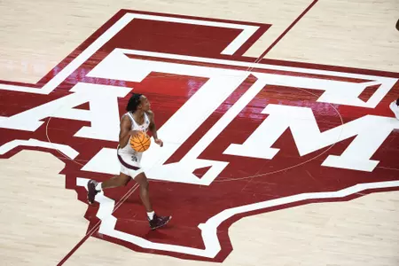 COLLEGE STATION, TX - November 23, 2022 - Guard McKinzie Green #23 of the Texas A&M Aggies during the game between the Texas State Bobcats and the Texas A&M Aggies at Reed Arena in College Station, TX. Photo By Craig Bisacre/Texas A&M Athletics