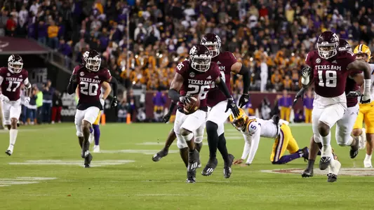 COLLEGE STATION, TX - November 26, 2022 - during the Football game between the LSU Tigers and the Texas A&M Aggies at Kyle Field in College Station, TX. Photo By Evan Pilat/Texas A&M Athletics