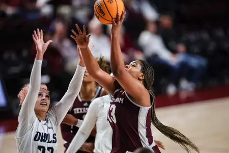 COLLEGE STATION, TX - November 27, 2022 - Forward Jada Malone #13 of the Texas A&M Aggies during the Women's Basketball game between the Rice Owls and the Texas A&M Aggies at Reed Arena in College Station, TX. Photo By Craig Bisacre/Texas A&M Athletics/Texas A&M Athletics
