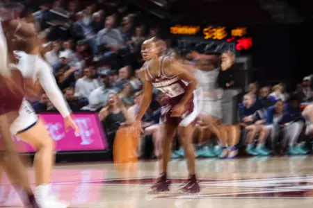 COLLEGE STATION, TX - November 27, 2022 - Guard McKinzie Green #23 of the Texas A&M Aggies during the Women's Basketball game between the Rice Owls and the Texas A&M Aggies at Reed Arena in College Station, TX. Photo By Craig Bisacre/Texas A&M Athletics/Texas A&M Athletics