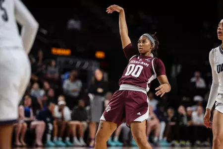 COLLEGE STATION, TX - November 27, 2022 - Guard Sydney Bowles #00 of the Texas A&M Aggies during the Women's Basketball game between the Rice Owls and the Texas A&M Aggies at Reed Arena in College Station, TX. Photo By Craig Bisacre/Texas A&M Athletics/Texas A&M Athletics