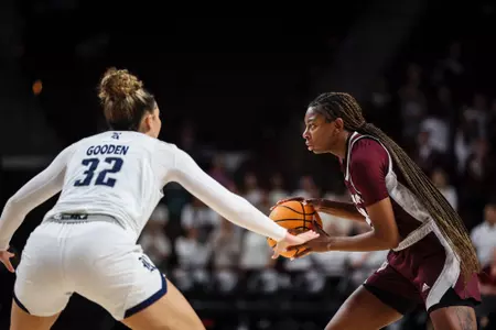 COLLEGE STATION, TX - November 27, 2022 - Guard Sahara Jones #24 of the Texas A&M Aggies during the Women's Basketball game between the Rice Owls and the Texas A&M Aggies at Reed Arena in College Station, TX. Photo By Craig Bisacre/Texas A&M Athletics/Texas A&M Athletics