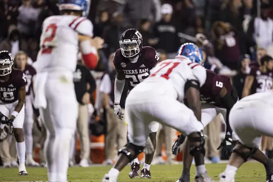 COLLEGE STATION, TX - October 29, 2022 - Defensive back Demani Richardson #26 of the Texas A&M Aggies during the Football game between the Ole Miss Rebels and the Texas A&M Aggies at Kyle Field in College Station, TX. Photo By Craig Bisacre/Texas A&M Athletics