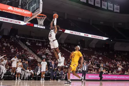 COLLEGE STATION, TX - November 07, 2022 - during the game between the ULM Warhawks and the Texas A&M Aggies at Reed Arena in College Station, TX. Photo By Sydney Morriss/Texas A&M Athletics