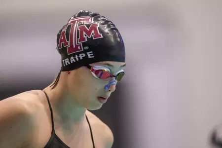 COLLEGE STATION, TX - December 03, 2022 - During the game between the Rice Owls and the Texas A&M Aggies at Rec Center Natatorium in College Station, TX. Photo By Evan Pilat/Texas A&M Athletics