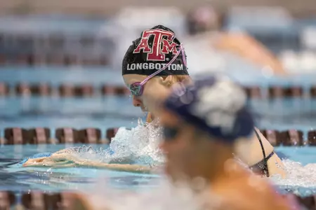 COLLEGE STATION, TX - December 03, 2022 - During the game between the Rice Owls and the Texas A&M Aggies at Rec Center Natatorium in College Station, TX. Photo By Evan Pilat/Texas A&M Athletics
