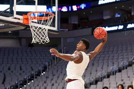 FORT WORTH, TX - December 03, 2022 - Forward Henry Coleman III #15 of the Texas A&M Aggies during the game between the Boise State Broncos and the Texas A&M Aggies at DickieÕs Arena in Fort Worth, TX. Photo By Craig Bisacre/Texas A&M Athletics