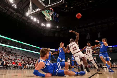FORT WORTH, TX - December 03, 2022 - Guard Tyrece Radford #23 of the Texas A&M Aggies during the game between the Boise State Broncos and the Texas A&M Aggies at DickieÕs Arena in Fort Worth, TX. Photo By Craig Bisacre/Texas A&M Athletics