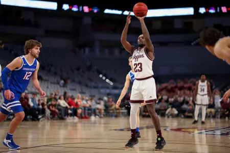 FORT WORTH, TX - December 03, 2022 - Guard Tyrece Radford #23 of the Texas A&M Aggies during the game between the Boise State Broncos and the Texas A&M Aggies at DickieÕs Arena in Fort Worth, TX. Photo By Craig Bisacre/Texas A&M Athletics