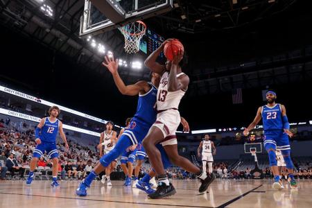 FORT WORTH, TX - December 03, 2022 - Forward Solomon Washington #13 of the Texas A&M Aggies during the game between the Boise State Broncos and the Texas A&M Aggies at DickieÕs Arena in Fort Worth, TX. Photo By Craig Bisacre/Texas A&M Athletics

