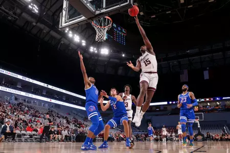 FORT WORTH, TX - December 03, 2022 - Forward Henry Coleman III #15 of the Texas A&M Aggies during the game between the Boise State Broncos and the Texas A&M Aggies at DickieÕs Arena in Fort Worth, TX. Photo By Craig Bisacre/Texas A&M Athletics