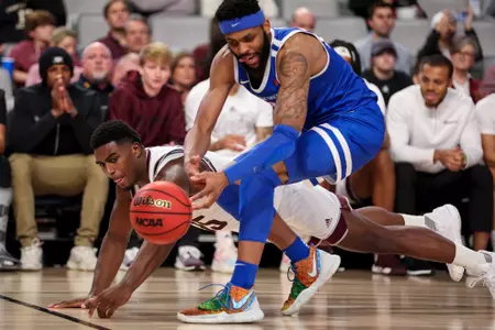FORT WORTH, TX - December 03, 2022 - Forward Henry Coleman III #15 of the Texas A&M Aggies during the game between the Boise State Broncos and the Texas A&M Aggies at DickieÕs Arena in Fort Worth, TX. Photo By Craig Bisacre/Texas A&M Athletics