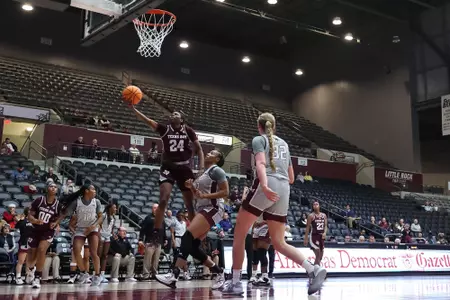 LITTLE ROCK, AR - December 06, 2022 - Guard Sahara Jones #24 of the Texas A&M Aggies during the game between the Little Rock Trojans and the Texas A&M Aggies at Jack Stephens Center in Little Rock, AR. Photo By Ethan Mito/Texas A&M Athletics