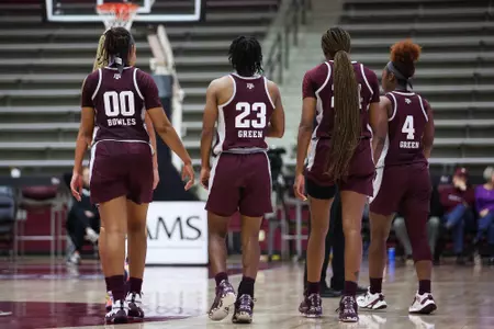 LITTLE ROCK, AR - December 06, 2022 - Texas A&M Aggies Women's Basketball Team during the game between the Little Rock Trojans and the Texas A&M Aggies at Jack Stephens Center in Little Rock, AR. Photo By Ethan Mito/Texas A&M Athletics