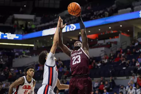COLLEGE STATION, TX - February 26, 2022 - during menÕs basketball travel  in College Station, TX. Photo By Craig Bisacre/Texas A&M Athletics