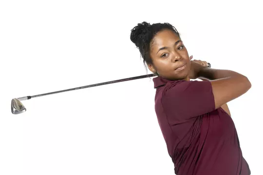 COLLEGE STATION, TX - August 26, 2021 - Zoe Slaughter of the Texas A&M Aggies during Texas A&M Golf Photo Day at The Studio in Kyle Field in College Station, TX. Photo By Brendall O'Banon/Texas A&M Athletics