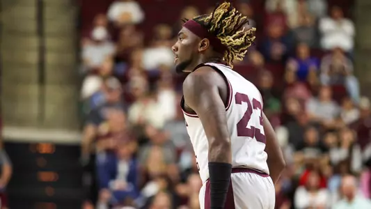 COLLEGE STATION, TX - March 15, 2022 - Guard Tyrece Radford #23 of the Texas A&M Aggies during the 1st Round of the NIT Tournament during the game between the Alcorn State Braves and the Texas A&M Aggies at Reed Arena in College Station, TX. Photo By Craig Bisacre/Texas A&M Athletics