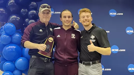 Jay Lerew, Kurtis Mathews and Sam Thornton on the podium at NCAA Championships