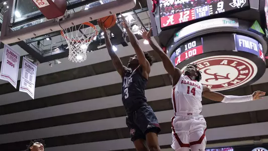 TUSCALOOSA, AL - March 02, 2022 - Guard Quenton Jackson #3 of the Texas A&M Aggies during the game between the Alabama Crimson Tide and the Texas A&M Aggies at Coleman Coliseum in Tuscaloosa, AL. Photo By Craig Bisacre