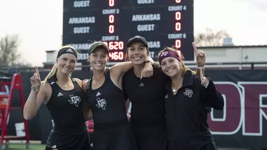 FAYETTEVILLE, AR - 20220415 - Texas A&M Aggies Women's Tennis vs. Arkansas Razorbacks