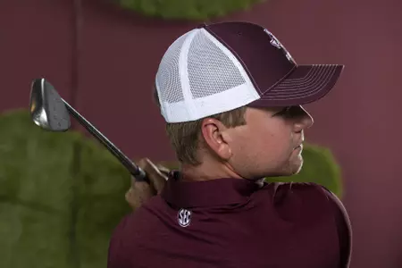 COLLEGE STATION, TX - August 26, 2021 - William Paysse of the Texas A&M Aggies during Men’s Golf Photo Day in College Station, TX. Photo By Kate Luffman/Texas A&M Athletics