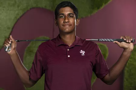 COLLEGE STATION, TX - August 26, 2021 - Vishnu Sadagopan of the Texas A&M Aggies during Men’s Golf Photo Day in College Station, TX. Photo By Kate Luffman/Texas A&M Athletics